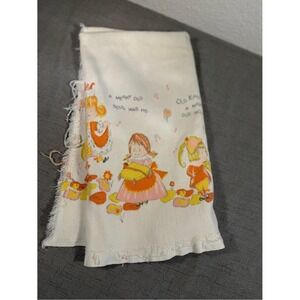 Vintage 1960s Old King Cole Nursery Rhyme Fabric Panel 38"x34" Retro Kids⁠